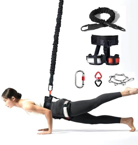 UCHAIUP Bungee Fitness Set für 45-100 kg Bungee-Seil Widerstand Air Dance Rope Workout Fitness Home Gym Professionelle Trainingsgeräte (70kg für 66-75kg)