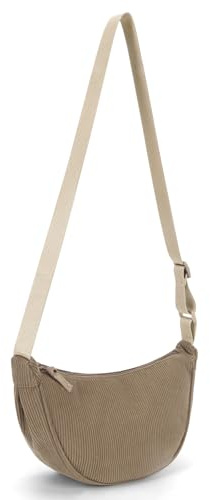 GSenhui Cord Crossbody Bag Damen Halbmond Umhängetasche Klein Frauen Hobo Schultertasche Kord, Einfarbige Half Moon Bauchtasche für Lässige Reisen