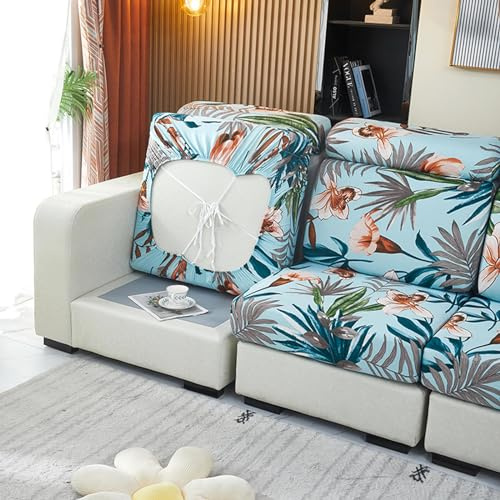 Sofa Sitzkissenbezug Stretch Sofasitzbezug 3/4/2/1 Sitzer Elastischer Couch-Kissenbezug Rutschfest Sitzkissen Schonbezug Husse Überzug/Bezug Sitzbezüge für Sofa Sitzkissen,F-2-seater-X（95-135cm)