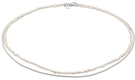Kuzzoi Buddha Herren Halsketten Set handgefertigt Perlenkette und Panzerkette 925 Sterling Silber für den Mann Länge ca. 45 + 47 cm