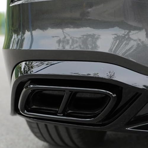 für Golf 8 Mk8 R-Line 2020-2023 Diffusor Chrom Schwarz glänzend, Auspuffblenden Auspuff Blenden ABS Kunststoff 2 Stück, Nicht für Golf Variant