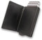 Stealth Wallet Porte Carte Bancaire RFID pour Homme - Porte-Cartes De Crédit avec Mécanisme Pop Up et Boîte Cadeau - Portefeuilles de Crédit Aluminium Minces (Cuir Noir, Fermeture magnétique)