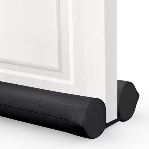 Comfyanno Under Door Draft Stopper - Bottom Door Gap Filler & Seal - Windproof Door Cover - Fits 30” to 36” Door - Block Noise, Sound, Bugs, Hot Air, Wind - Easy Install Draft Blocker - Black