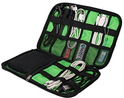 HEMOTON Navy Waterproof Usb Cable Storage Organizer Travel Digital Pouch for Gadgets and Accessories