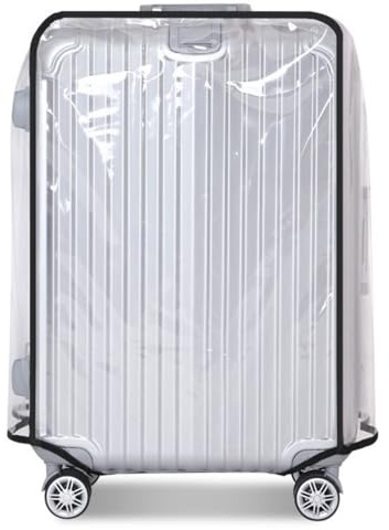 CHUANGOU PVC Koffer Abdeckungen,Reisekoffer-Schutzhülle Gepäck Cover, Transparente Kofferschutzhülle, Wasserdicht Gepäckabdeckung（26 Zoll）