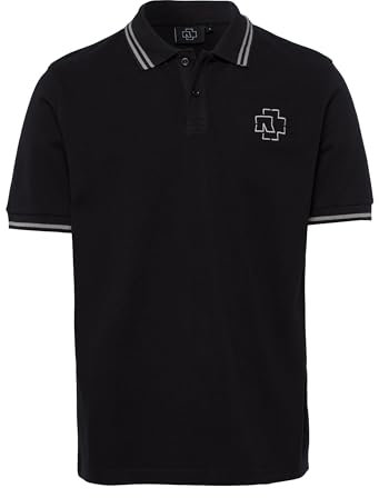 Rammstein Poloshirt schwarz, Offizielles Band Merchandise mit Logo Stick- XXL