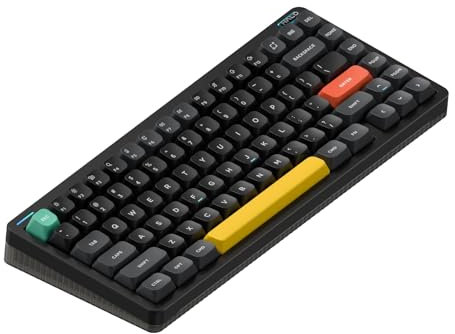 nuphy Halo75 V2 Mechanische Gaming-Tastatur 75% kabellos Hot-Swap-Fähige Tastatur,83 Tasten RGB mit Hintergrundbeleuchtung, unterstützt Bluetooth/2.4GHz/USB-C (Black Silent Red Switch)