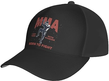 Capatmungsaktive Mütze MMA Kämpfe Weiter Mit Leidenschaft Born to Fight Baseball Mütze Verstellbare Baseball Cap Baumwolle Sonnenblende Mütze Für Tennis, Auf Reisen, Teenager