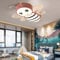 HEYUN LED Deckenleuchte Schlafzimmer Kinderlampe Leuchtende Biene Kinderleuchte Dekoleuchte Deckenlampe Für Kinder Stufenloses Dimmen Mit Fernbedienung Kinderzimmerlampe 60cm(Rosa)