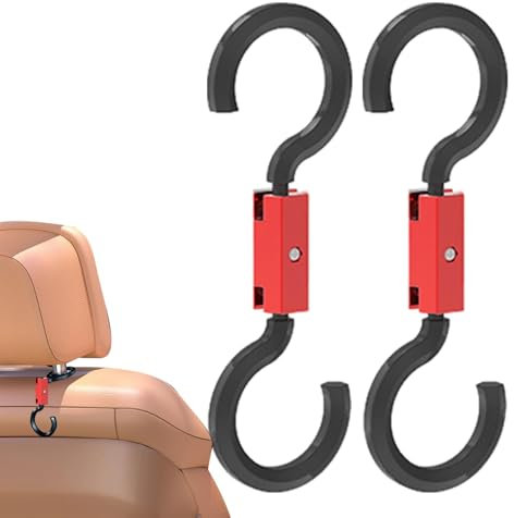 Gancio per schienale per seggiolino auto, ganci per poggiatesta per borsa per auto - Gancio di stoccaggio per auto girevole regolabile 2 pezzi - Gancio multifunzionale per asien