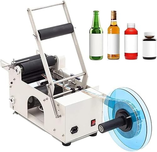 CASEGO Semi-Automatic Round Bottle Labeling Machine 20-40 pcs/min Bottle Label Applicator Bottle Labeler for 15-120mm Diameter, Sticker Label Machine