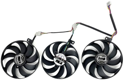 QKFTCSDW FDC10H12S9-C T129215SU 7Pin GPU-Karten-Lüfter, kompatibel mit RTX 2070 2080 SUPER Ti Gaming RTX2080 RTX2080Ti Lüfter(Black 3-Fan FDC)