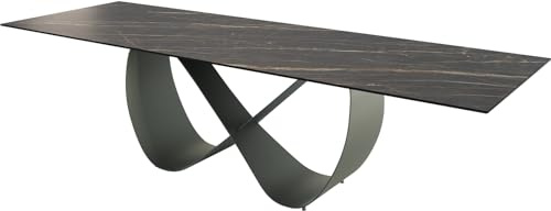 DELIFE Esszimmertisch Edge Keramik Laminam® Noir Desir Braun 300x100