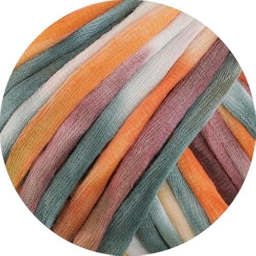 LANA GROSSA Gelato | Weiches, gefülltes Baumwoll-Schlauchbändchen mit buntem Sprenkeldruck | Handstrickgarn aus 52% Baumwolle & 48% Polyamid | 100g Wolle zum Stricken & Häkeln | 80m Garn FB 14