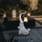 mikilov Elefanten Harz Statue mit Solar Laterne (Face Upward01 L 40cm Statue Dekoration, Rasen Statue, Garten Home Decor, Skulptur Ornament, Tierfigur für Balkon Garten