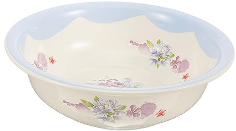 HAPINARY Vintage Emaille Waschbecken Blaues Rosenmuster Dicker Für Gemüse Obst Teig Mit Glatter Oberfläche Einfach Zu Reinigen Und Vielseitig Einsetzbar