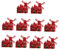 HEMOTON 10Pcs Mini-Windmühle deko Figuren Garten Accessoires dekorative Windmühle Vintage Hausdekor Plastik rot