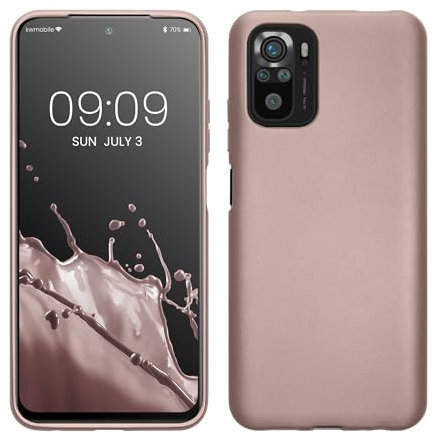 kwmobile Case kompatibel mit Xiaomi Redmi Note 10 / Note 10S Hülle - Schutzhülle aus Silikon metallisch schimmernd - Handyhülle Metallic Arctic Berry