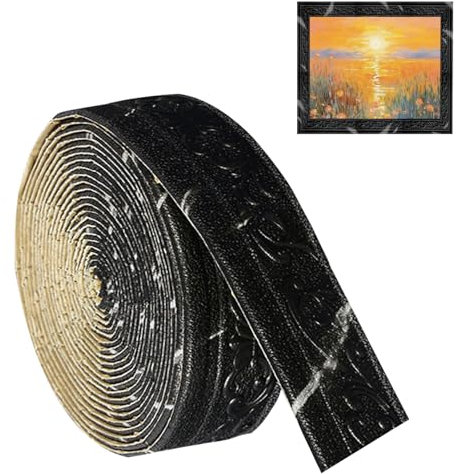 Zierleisten Selbstklebend schwarz und weiß10mx10cmX5mm, Selbstklebende Bordüre Wasserfester, Stuckleisten Wand, Bordüre Selbstklebend Weiß, Geeignet für Flure, Wandgemälde, Decken, Ecken, Linien