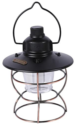 Lampe de camping portable avec 3 modes d'éclairage Lanterne suspendue en métal Lampe de jardin rétro Lampes LED rechargeables