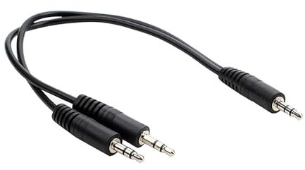 ULIJTH Splitter per cuffie 2 in 1 da maschio 3,5 mm a 2 maschi splitter per auricolari a 2 porte adattatore per cuffie per smartphone microfono