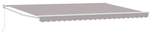 vidaXL Toldo retráctil Manual Gris Claro 500x300 cm, Material de Repuesto para toldo Marco de 5x3 m Gris Claro