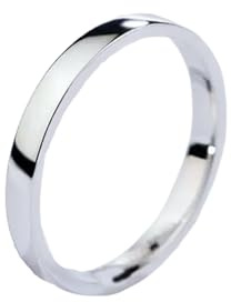 Wycian Eheringe Lesben Silber Eheringe Damen 9K Weißgold Polieren Größe 62 (19.7) Massiv, Nicht Plattiert Modern für Damen Engagement Schmuck