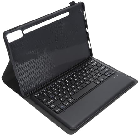 Sxhlseller Tablet-Hülle mit Tastatur für Tab P12 12,7 Zoll 2023, Abnehmbare Magnetische Lederhülle mit Stiftschlitz, Aufladung und 100 Stunden Akkulaufzeit (Black)