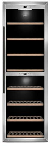 Caso WineComfort 1800 Smart - Enfriador de vino (Independiente, Negro, Acero inoxidable, Negro, 8 estanterías, 1 puerta(s), Madera)