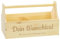 LAUBLUST Geschenkkorb aus Holz leer Personalisiert - Präsentkorb mit Wunsch-Gravur zum Befüllen als Geschenk Korb für Weihnachten Silvester - 34x18x20 cm | Werkzeugkiste Natur, FSC® | Männerhandtasche