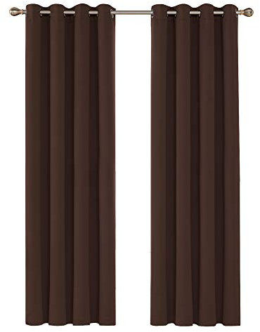 Deconovo Coppia di tende oscuranti con occhielli, per cameretta dei bambini, 132 x 241 cm, colore: Marrone