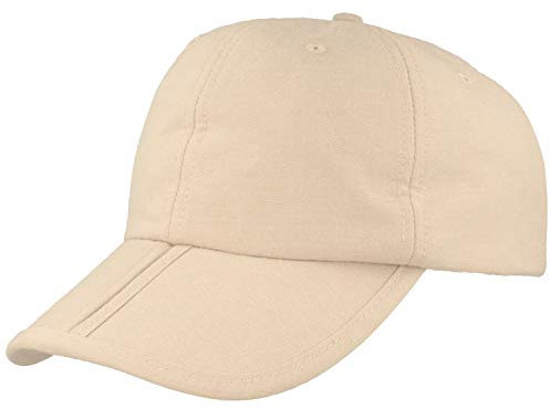 Breiter Klappbare Baseball Cap, Basecap mit UV-Schutz 80, Beige, L