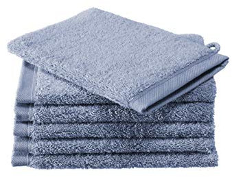 De Witte Lietaer Contessa Gants de Toilette, Cotton, Stone Blue, 6gants