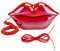 Festnetztelefon, Creative Red Lips Festnetztelefon Desktop-Telefon im europäischen Stil, Red Mouth Lippenförmiges Telefon Festnetz Niedlicher, leuchtender Schreibtisch Schnurgebundenes Telefon