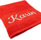 Handtuch mit Namen oder Wunschtext Bestickt, personalisiertes Duschtuch, individuelles Badetuch, 100% Baumwolle, 100 x 50 cm rot