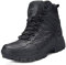 IYVW A09 A Shoe Straps Militärstiefel mit seitlichem Reißverschluss Wanderhalbschuhe Schwarz 46EU