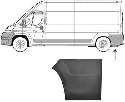 VAN WEZEL Baguette et bande protectrice panneau latérale arrière gauche 0983409 Compatible avec FIAT Ducato III Van 250, 290 Ducato III Minibus 250, 290, CITROËN Jumper II Van 250, PEUGEOT Boxer Van