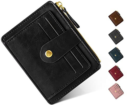 Women's RFID Wallet, Small Ladies Purse Leather Wallets with Zipper Coin Pocket & ID Window - Credit Card Holder for Women Men