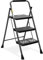 HBTower Escalera 3 Peldaños Plegable, Peldaños Antideslizantes con Asas Cómodas, Escalera Portátil de Acero