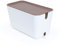 Bosign Kabelbox XXL. Kabelmanagement und Ladestation. Box zum Kabel verstecken bei Kabelsalat. Flammhemmenden Kunststoff. Award-Winning Design. Weiß/Dunkelbraun Holzoptik. (46 x 21.5 x 24.5 cm)