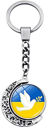 Ukraine Flagge Schlüsselanhänger Glas Kristall Metall Personalisiert Schlüsselanhänger Für Handtaschen Mobiltelefone Schlüssel Brieftaschen Schultaschen Souvenir Dekoration Männer Frauen Geschenk(C)