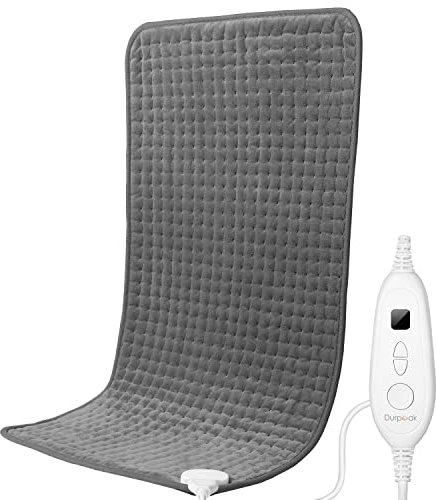 Heating Pad for Back Pain Relief - 17 x 33 Size Cramps Arthritis Relief Durpeak Extra Large Heat Pad Moist Heat Therapy for Shoulders Neck Pain Relief (Gray)