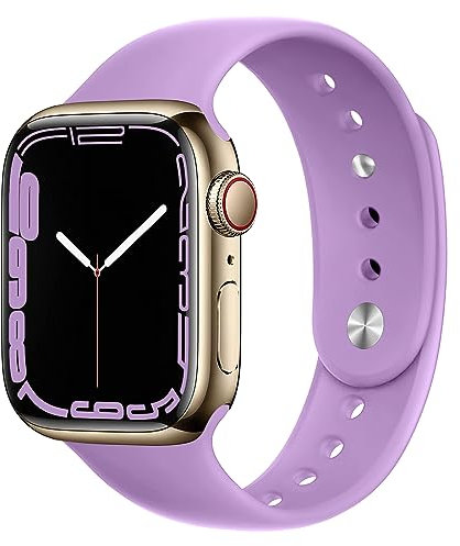 Cinturino Sportivo in Silicone Traspirante per Cinturino Apple Watch 42mm 44mm 45mm 49mm, Cinturini Elastico per iWatch Series 8 7 6 5 4 3 2 1 SE Ultra (Brevettato), Viola