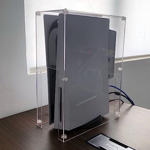 Transparente Acryl-Staubschutzhülle für PS5-Konsole, pS5, staubdicht, kompatibel mit Playstation 5 Standard und Digital (30 cm B x 16,3 cm T x 40,6 cm H)