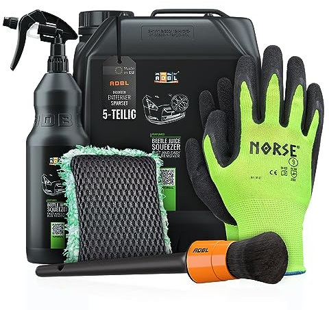ADBL Autopflege Set: 5+1 Waschset - Insektenentferner Set für die Außenpflege - effektive Reinigung für Lack + Bug Sponge - Auto Handwäsche, Autowaschset | 5-teilig