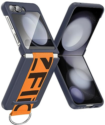 YATWIN Handyhülle für Samsung Galaxy Z Flip 5 5G Hülle, PC Rutschfestes Mattes Samsung Z Flip 5 5G Schutzhülle Handytasche Case für Galaxy Z Flip 5, Blau