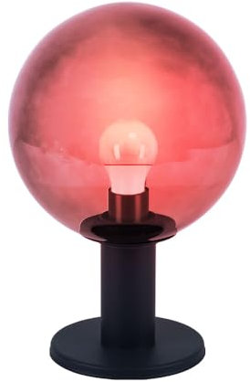 Smart LED Wegeleuchte dimmbar LED Außenlampe anthrazit Sockelleuchte Gartenlampe, Sprach- und App Steuerung RGB Farbwechsel, Glaskugel rauch, 10W 806lm warmweiß-kaltweiß, DxH 25x38 cm