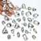 Yixinly 236 Stück Strasssteine zum Aufnähen, Glas-Strasssteine in Gemischten Formen, Metall Krappenfassung Glas Nähen Edelsteine​für DIY-Bastelkleidung, Kleidungs, Schuhe, Taschen (Weiß Stil 2)