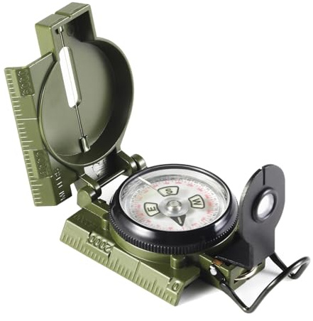 Eyeskey Multifunctional Military Sighting Navigation Compass with Inclinometer | Impact Resistant & Waterproof Compass for Hiking, Camping