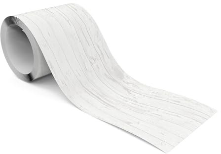 Muralo - Selbstklebende Bordüre - Tapetenbordüre Wandbördure - Dekorative Wandtatto für Wände, Möbel, Decken, Tapeten, Wandverkleidungen, Türen - Nachahmung weißer Brette - Br.10cm x Hö.300cm